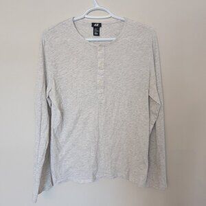 H&M, Henley long sleeve,  marle Grey, Size M